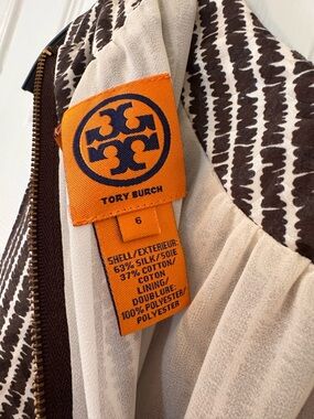 Tory Burch Black and White Sleeveless Patterned Camisole